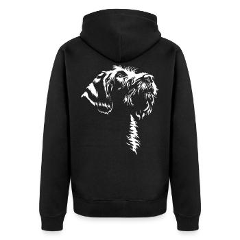 Griffon Korthals Silhouette Chiens Chien Wilsigns - Veste à capuche bio Premium Unisexe - noir - Dos - Nico (187cm)