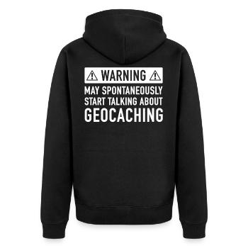Funny Geocaching Gift Idea - Unisex Premium Organic Zip Hoodie - black - Back - Nico (187cm)