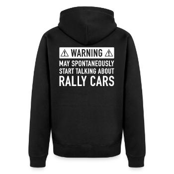 Lustige Rally Car-Geschenk-Idee - Unisex Premium Bio Zip Hoodie - Schwarz - Hinten - Nico (187cm)