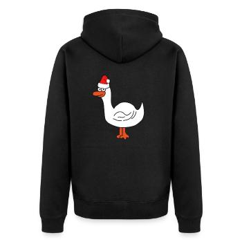 Christmas | Merry Christmas | Goose geese duck - Unisex Premium Organic Zip Hoodie - black - Back - Nico (187cm)
