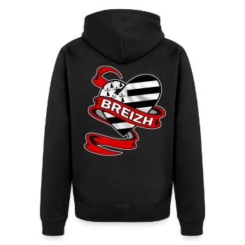 Breizh heart - Veste à capuche bio Premium Unisexe - noir - Dos - Nico (187cm)