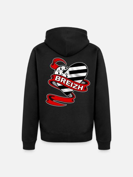 Breizh heart - Veste à capuche bio Premium Unisexe - noir