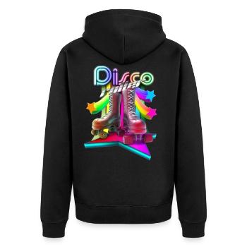 Disco rouleau 3D - Veste à capuche bio Premium Unisexe - noir - Dos - Nico (187cm)