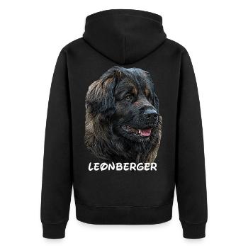 Leonberger,Hundekopf,Hunderasse,Hund,Hunderasse - Unisex Premium Bio Zip Hoodie - Schwarz - Hinten - Nico (187cm)