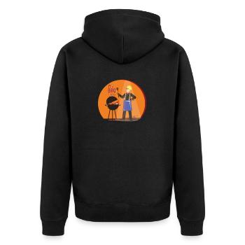 son temps de barbecue - Veste à capuche bio Premium Unisexe - noir - Dos - Nico (187cm)