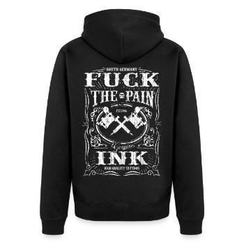 Fuck the Pain INK - Unisex Premium Organic Zip Hoodie - black - Back - Nico (187cm)