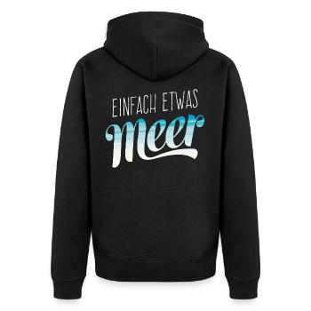Cooles Meer Strand Sommer Sonne Urlaub Geschenk - Unisex Premium Bio Zip Hoodie - Schwarz - Hinten - Nico (187cm)