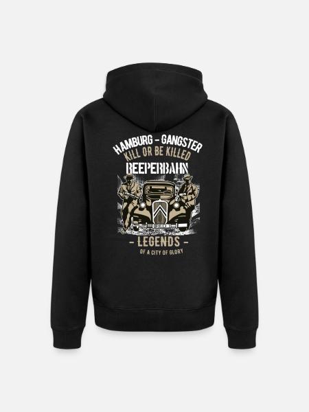 Hamburg Gangster - Unisex Premium Bio Zip Hoodie - Schwarz