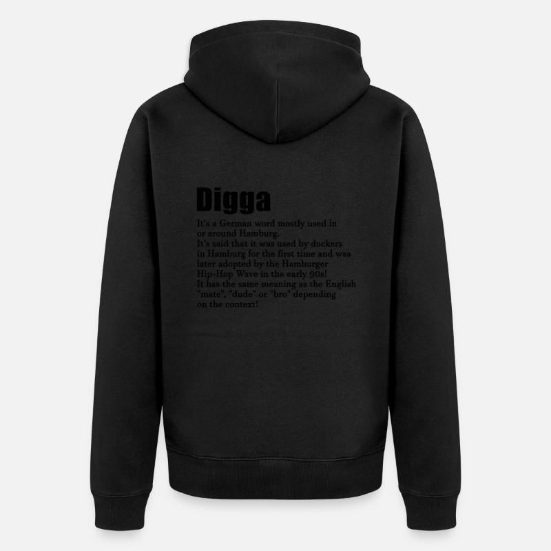 Digga - Unisex Premium Bio Zip Hoodie - Schwarz