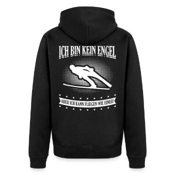 Skier ski flight ski jump ski ski jumper - Unisex Premium Organic Zip Hoodie - black - Back - Nico (187cm)