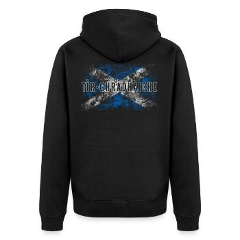 Schottischer Patriot Schottisch Gälisch - Unisex Premium Bio Zip Hoodie - Schwarz - Hinten - Nico (187cm)