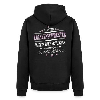 Nurse hospital ambulance paramedic - Unisex Premium Organic Zip Hoodie - black - Back - Nico (187cm)