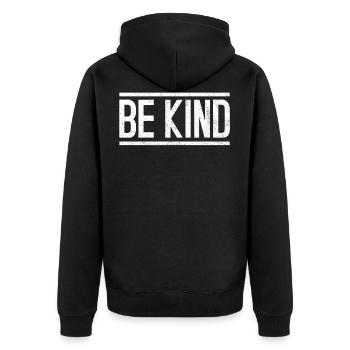 Freundlichkeit Christentum Vintage - Unisex Premium Bio Zip Hoodie - Schwarz - Hinten - Nico (187cm)