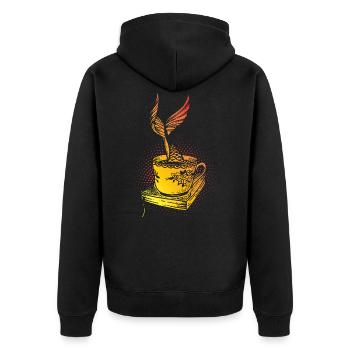 Meerjungfrau Seejungfrau Nixe Märchen - Unisex Premium Bio Zip Hoodie - Schwarz - Hinten - Nico (187cm)