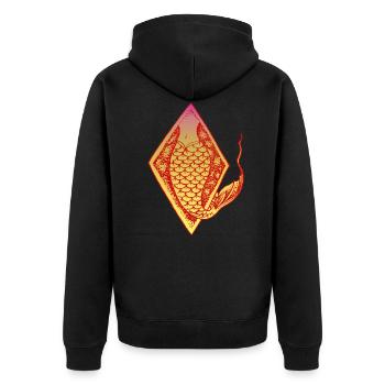 Meerjungfrau Seejungfrau Nixe Märchen - Unisex Premium Bio Zip Hoodie - Schwarz - Hinten - Nico (187cm)