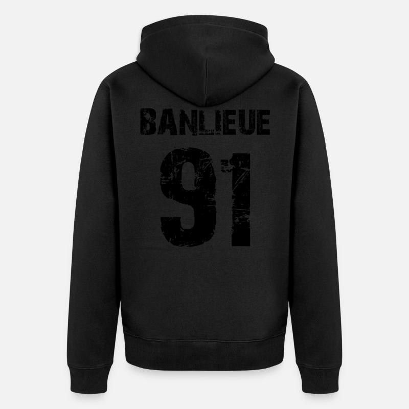 banlieue 91 - Veste à capuche bio Premium Unisexe - noir