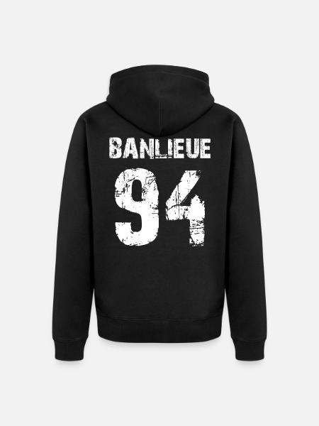 banlieue 94 - Unisex Premium Bio Zip Hoodie - Schwarz