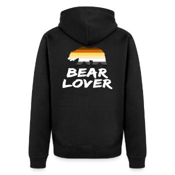 Ours amoureux GAY LGBT PRIDE HOMOSEXUAL - Veste à capuche bio Premium Unisexe - noir - Dos - Nico (187cm)