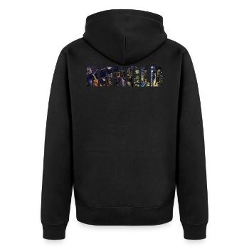 Rheingold RHNGLD - City Love - Unisex Premium Organic Zip Hoodie - black - Back - Nico (187cm)