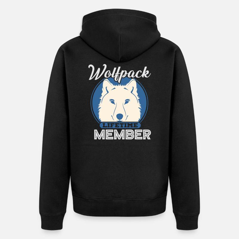 WOLF TSHIRT GESCHENK JUNGGESELLENABSCHIED LUSTIG - Unisex Premium Bio Zip Hoodie - Schwarz