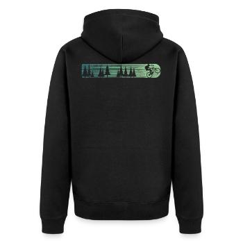 Mountain bike T-shirt - Unisex Premium Organic Zip Hoodie - black - Back - Nico (187cm)