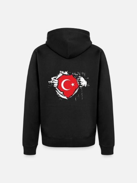 Türkiye Turkey Turk Turk - Unisex Premium Organic Zip Hoodie - black