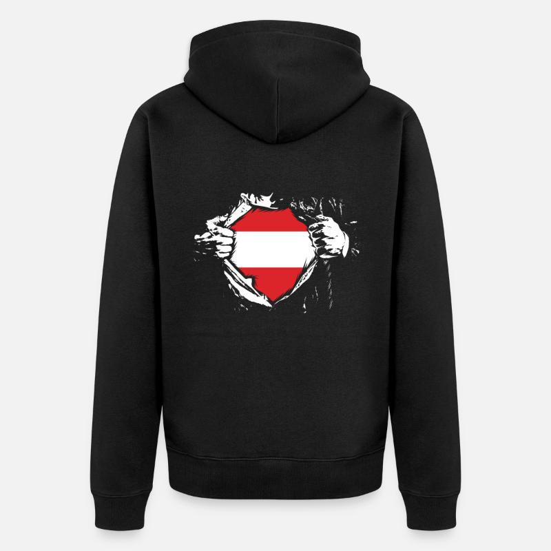 Autrichiens Vienne Autriche Autriche - Veste à capuche bio Premium Unisexe - noir