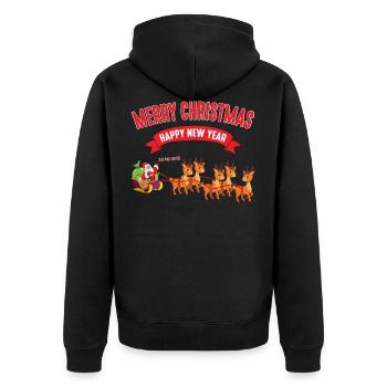 Thème noël père noël père noël - Veste à capuche bio Premium Unisexe - noir - Dos - Nico (187cm)