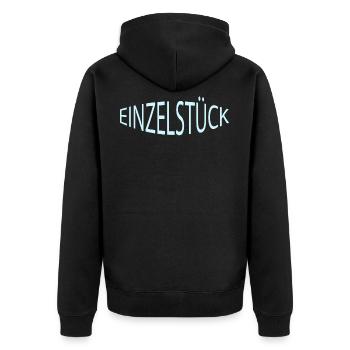 single copy - Unisex Premium Organic Zip Hoodie - black - Back - Nico (187cm)