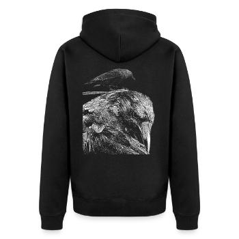 Corbeau - Veste à capuche bio Premium Unisexe - noir - Dos - Nico (187cm)