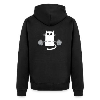 CAT ET KRAFTSPORT MOTIV - Veste à capuche bio Premium Unisexe - noir - Dos - Nico (187cm)