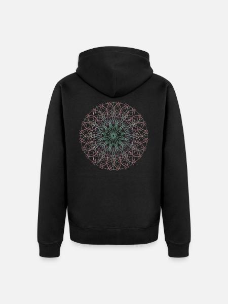Yogi, Prana Mandala pastell - Unisex Premium Bio Zip Hoodie - Schwarz