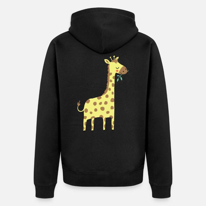 Giraffe Kind Girafe Child - Unisex Premium Bio Zip Hoodie - Schwarz