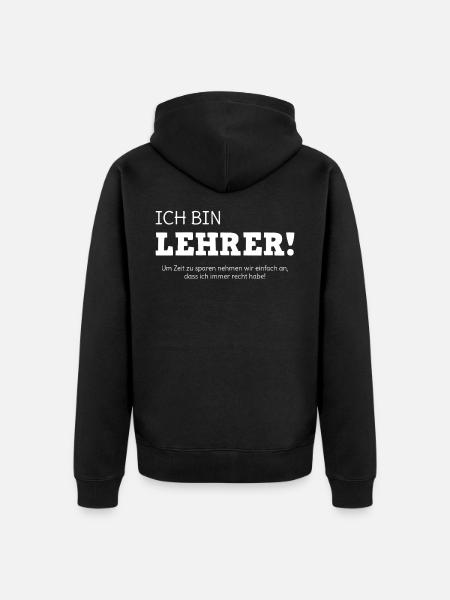 Professeur, dire école - Veste à capuche bio Premium Unisexe - noir