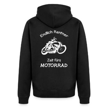 At last retiree motorcycle motorcyclist retired - Unisex Premium Organic Zip Hoodie - black - Back - Nico (187cm)