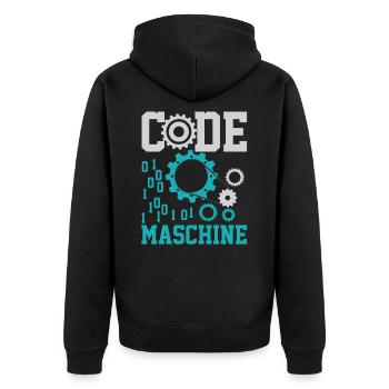 Chemise informatique de nerf d'ordinateur de code machine - Veste à capuche bio Premium Unisexe - noir - Dos - Nico (187cm)
