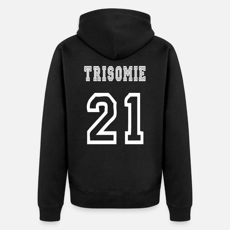 Trisomie 21 - Unisex Premium Bio Zip Hoodie - Schwarz
