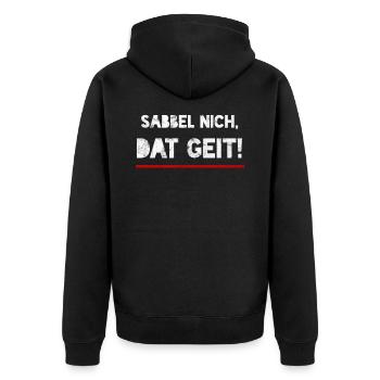 Sabbel Nich Northern Germany Ostfriese north - Unisex Premium Organic Zip Hoodie - black - Back - Nico (187cm)