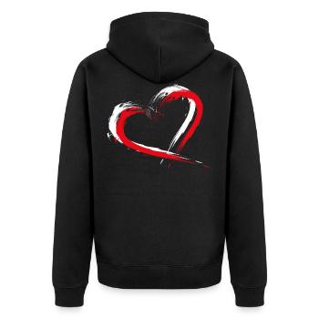 Heart brush Flag of Turkey flag colors vector - Unisex Premium Organic Zip Hoodie - black - Back - Nico (187cm)