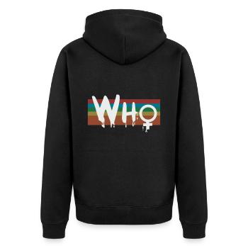Wer 13. Doktor Weibliches Symbol Geschenk - Unisex Premium Bio Zip Hoodie - Schwarz - Hinten - Nico (187cm)