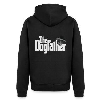 The Dogfather Dog Shirt Dog Lover Gift - Unisex Premium Organic Zip Hoodie - black - Back - Nico (187cm)