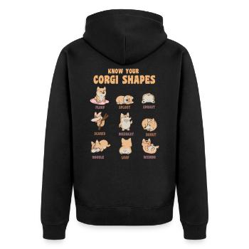 Corgi Shapes Hey cadeau de propriétaires de chiens corgeous - Veste à capuche bio Premium Unisexe - noir - Dos - Nico (187cm)