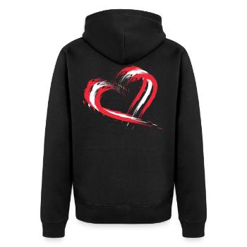 Heart brush Flag of Austria. Colors. Vector - Unisex Premium Organic Zip Hoodie - black - Back - Nico (187cm)