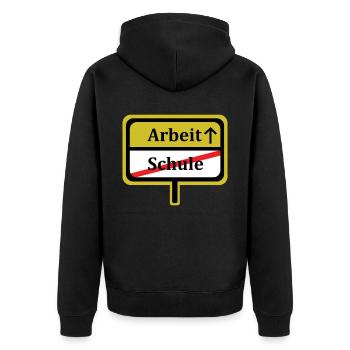 Work school graduation secondary school gift - Unisex Premium Organic Zip Hoodie - black - Back - Nico (187cm)