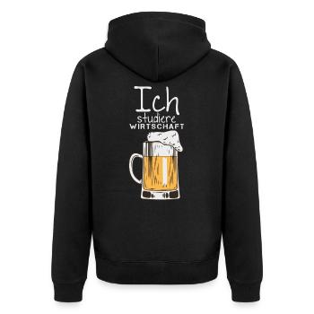 BWL Student Wirtschaft Bier Saufen - Unisex Premium Bio Zip Hoodie - Schwarz - Hinten - Nico (187cm)