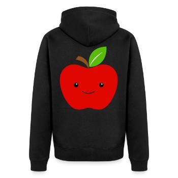 Apple Geschenk Obst Apfel - Unisex Premium Bio Zip Hoodie - Schwarz - Hinten - Nico (187cm)