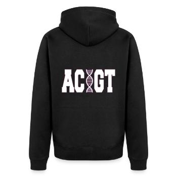 DNA Science Biologist Funny Nerd Gift - Unisex Premium Organic Zip Hoodie - black - Back - Nico (187cm)