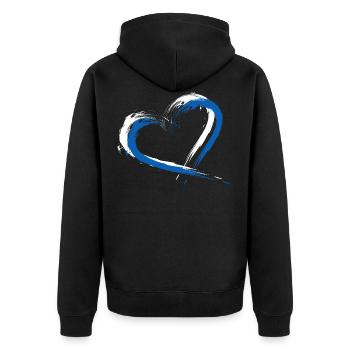 Heart flag Greece flag colors holiday - Unisex Premium Organic Zip Hoodie - black - Back - Nico (187cm)