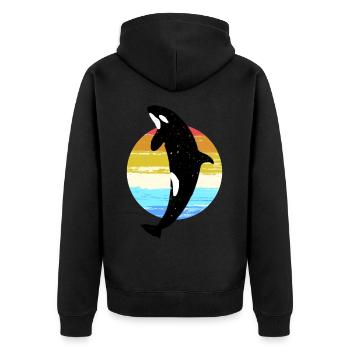 Baleine Orque Épaulard Animal préféré Motif cadeau - Veste à capuche bio Premium Unisexe - noir - Dos - Nico (187cm)