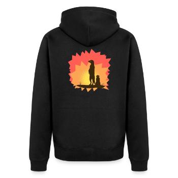 Silhouette de suricate Silhouette de suricate - Veste à capuche bio Premium Unisexe - noir - Dos - Nico (187cm)